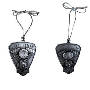 Harley-Davidson Set of 2 "Celebrate on All Cylinders" 2001 Christmas Ornaments
